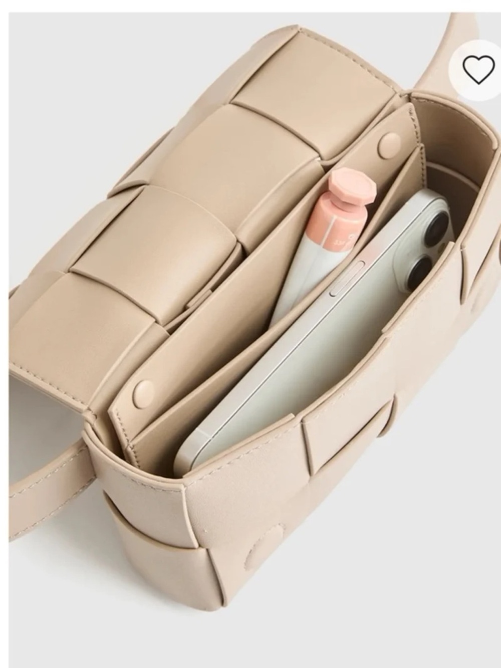 Quince Italian Leather Handwoven Box Belt Bag in Taupe - Picture 8 of 12